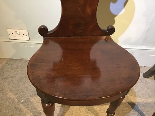PAIR OF ANTIQUE MAHOGANY HALL CHAIRS - ADDITIONAL PHOTO 3