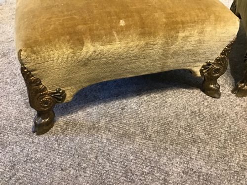 PAIR OF ANTIQUE STOOLS - ADDITIONAL PHOTO 2