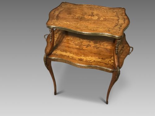 ANTIQUE MARQUETRY ETAGERE - ADDITIONAL PHOTO 1
