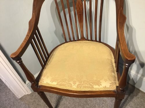 ANTIQUE MAHOGANY TUB CHAIR - ADDITIONAL PHOTO 2