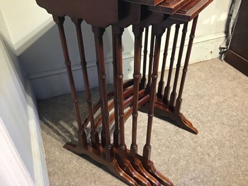 ANTIQUE MAHOGANY NEST OF FOUR TABLES - ADDITIONAL PHOTO 4