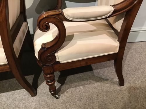 A PAIR OF ANTIQUE UPHOLSTERED ARMCHAIRS - ADDITIONAL PHOTO 9