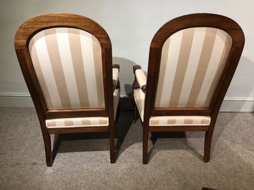 A PAIR OF ANTIQUE UPHOLSTERED ARMCHAIRS - ADDITIONAL PHOTO 10