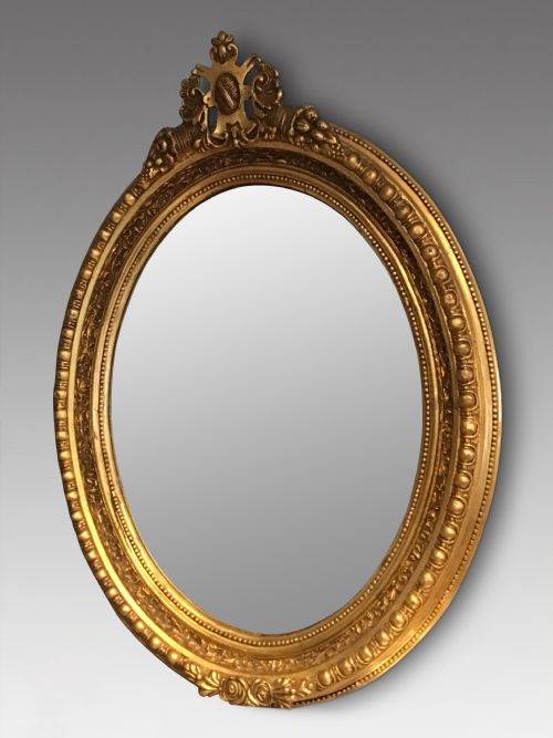 Antique Oval Gilt Mirror