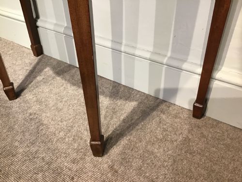 ANTIQUE MAHOGANY DEMILUNE TEA TABLE - ADDITIONAL PHOTO 4