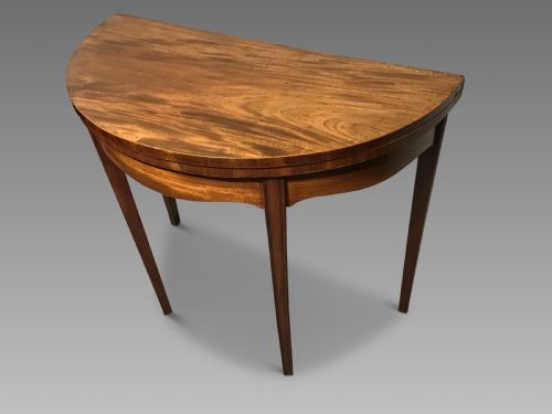 ANTIQUE DEMI LUNE CARD TABLE - ADDITIONAL PHOTO 1