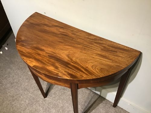 ANTIQUE DEMI LUNE CARD TABLE - ADDITIONAL PHOTO 2