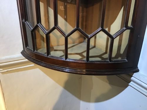 ANTIQUE BOW CORNER CABINET - ADDITIONAL PHOTO 1