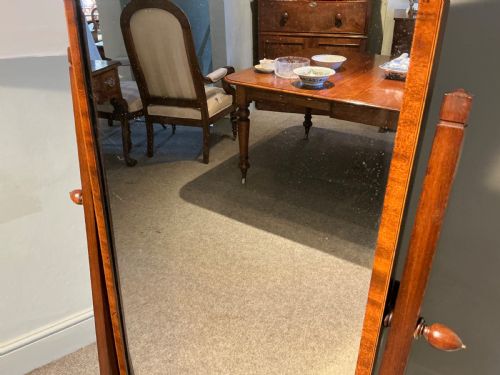 EDWARDIAN MAHOGANY CHEVAL MIRROR - ADDITIONAL PHOTO 1