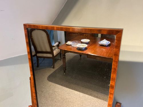 EDWARDIAN MAHOGANY CHEVAL MIRROR - ADDITIONAL PHOTO 3