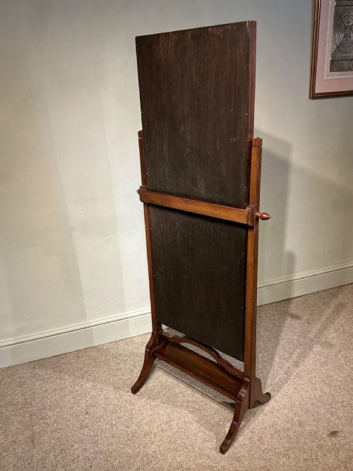 EDWARDIAN MAHOGANY CHEVAL MIRROR - ADDITIONAL PHOTO 2