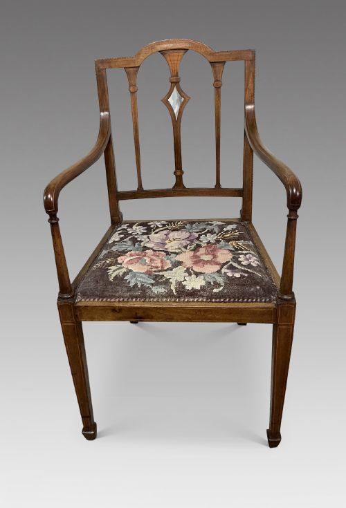 Edwardian mahogany elbow chair