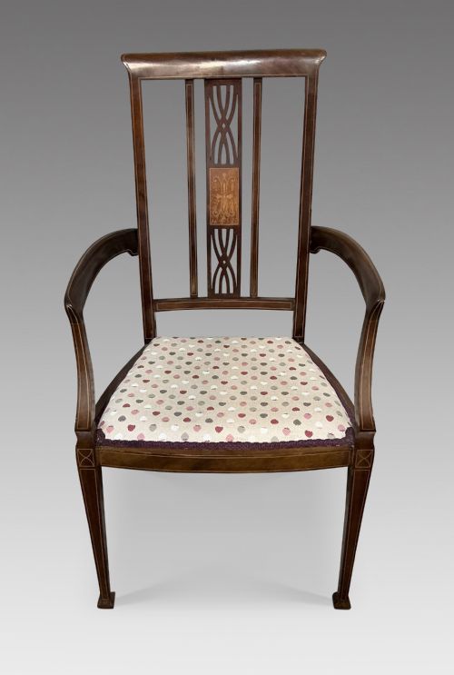 Edwardian mahogany elbow chair