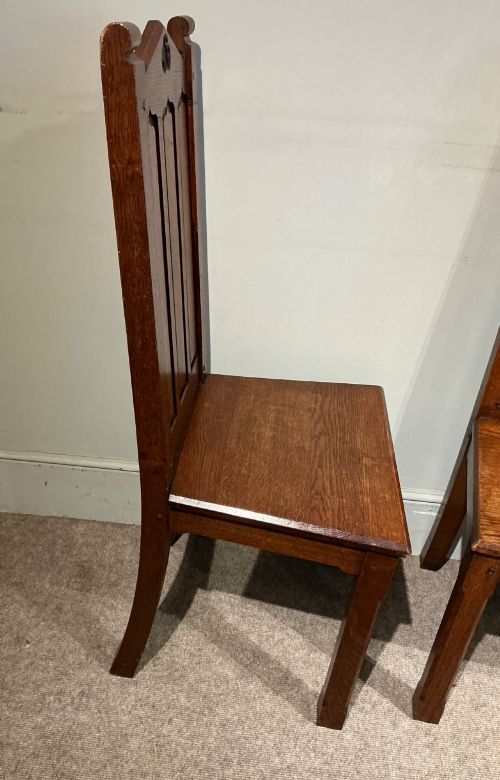 PAIR OF OAK HALL CHAIRS - ADDITIONAL PHOTO 4