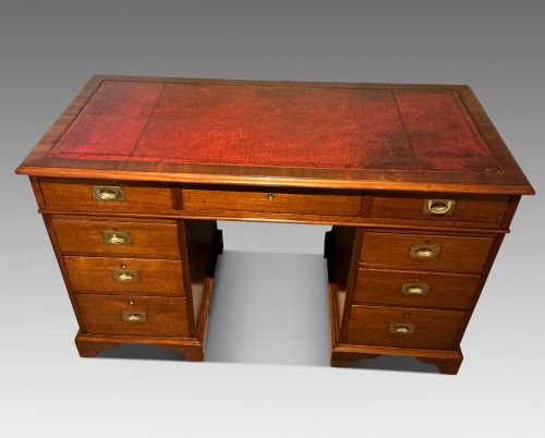 ANTIQUE MAHOGANY PEDESTAL DESK - ADDITIONAL PHOTO 1