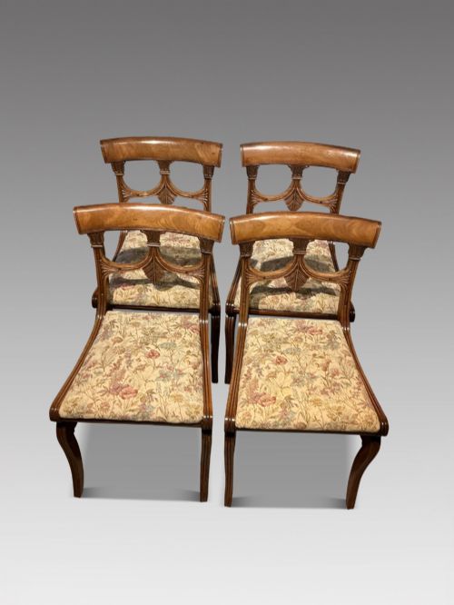 SET OF FOUR ANTIQUE MAHOGANY CHAIRS - ADDITIONAL PHOTO 1