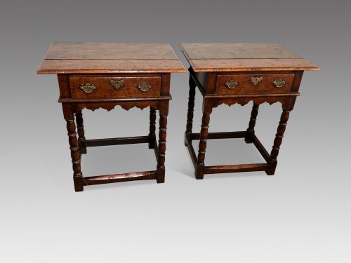 PAIR OF OAK SIDETABLES - ADDITIONAL PHOTO 1