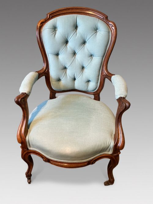 Victorian Rosewood Open Armchair