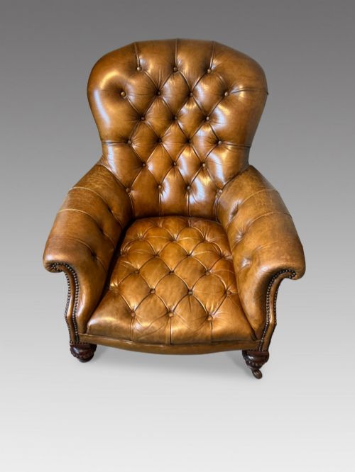 Victorian Leather Upholstered Armchair