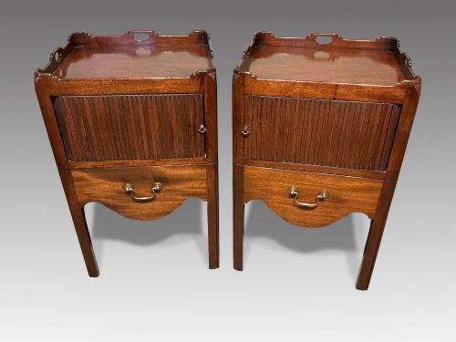 Pair of Mahogany Tray Top Bedside Cabinets