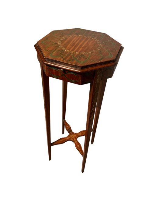 Antique Painted Satinwood Urn Stand