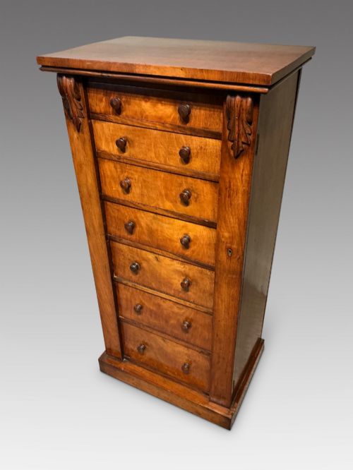 A Victorian Walnut Wellington Chest