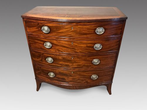 Georgian mahogany bow front chest of drawers