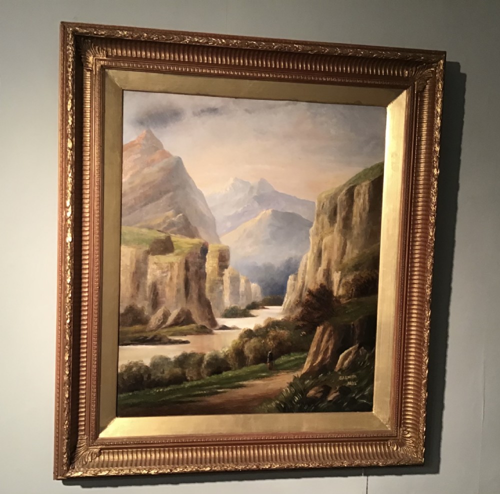 Antique landscape oil painting 