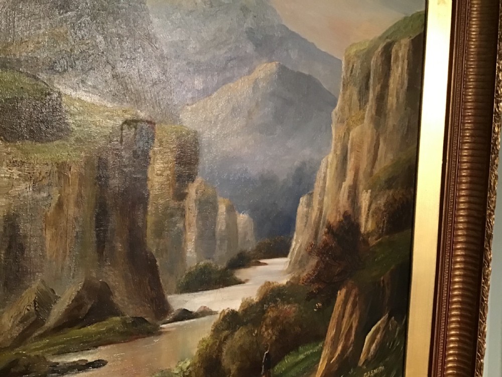 Antique landscape oil painting  View III