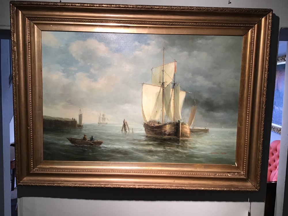 Antique oil painting - seascape