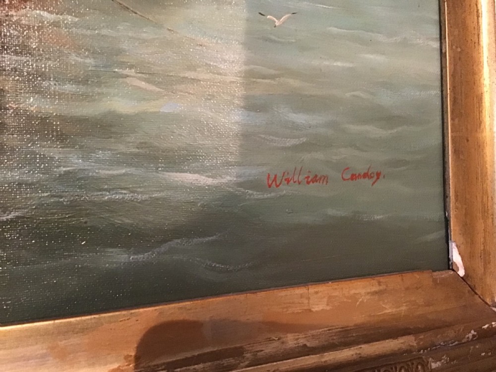 Antique oil painting - seascape View II
