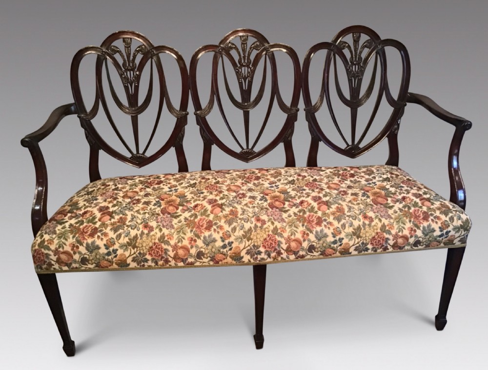 Antique mahogany chair back settee