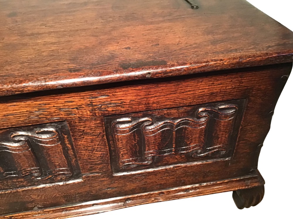 Antique oak coffer View III