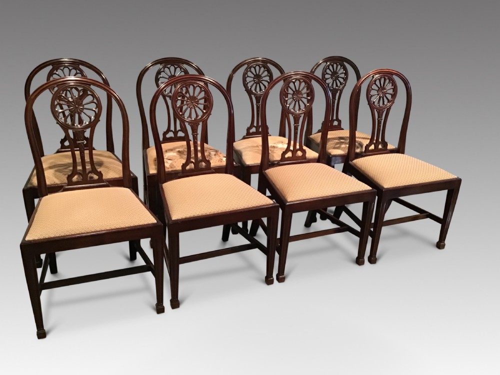 Set of eight antique dining chairs View II