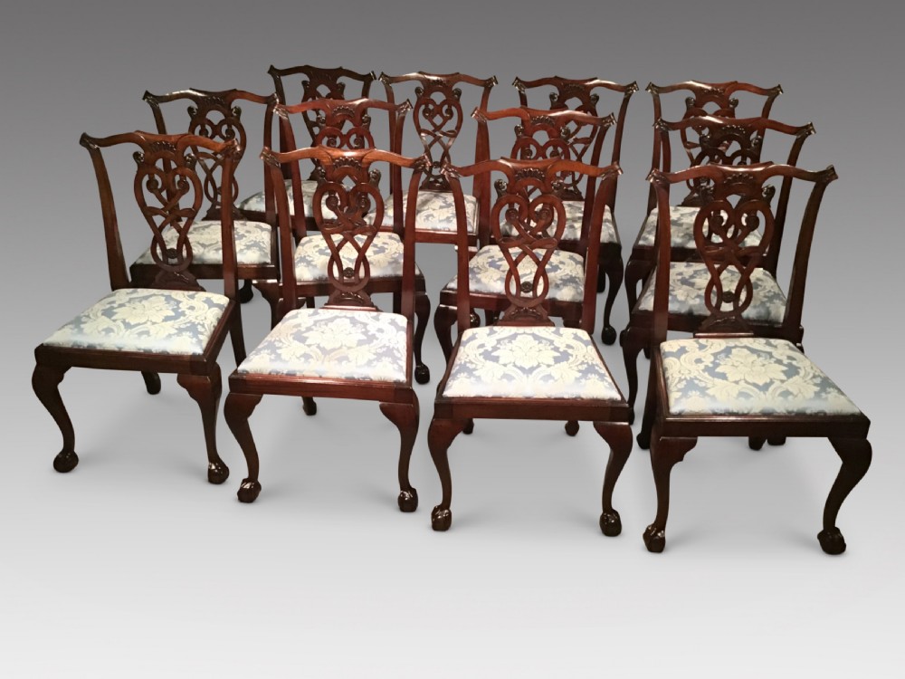 Set of 12 antique mahogany chairs View II