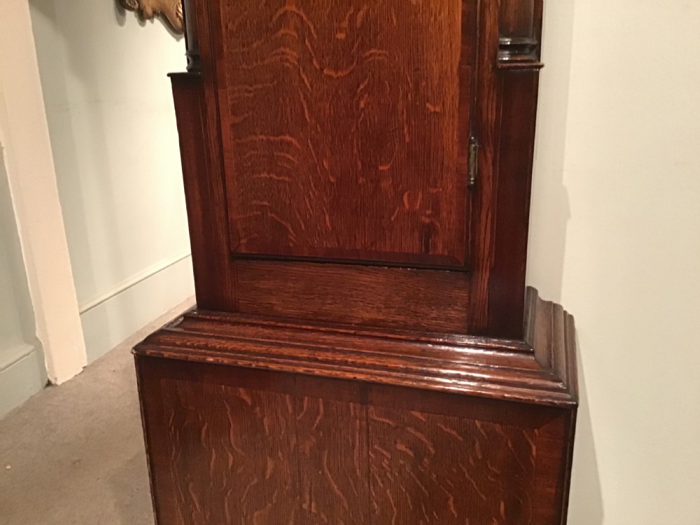 Antique Scottish oak longcase clock View V