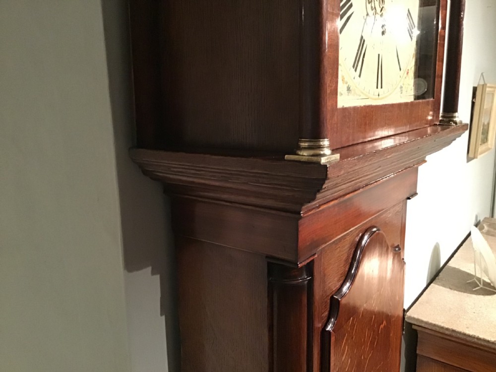 Antique Scottish oak longcase clock View VI