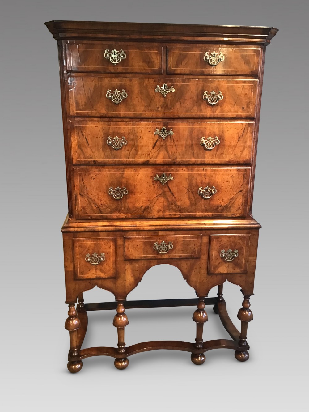 Antique walnut chest on stand