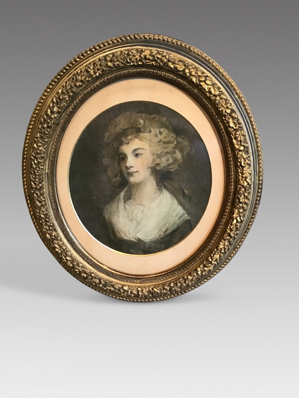 antique oval gilt frame print