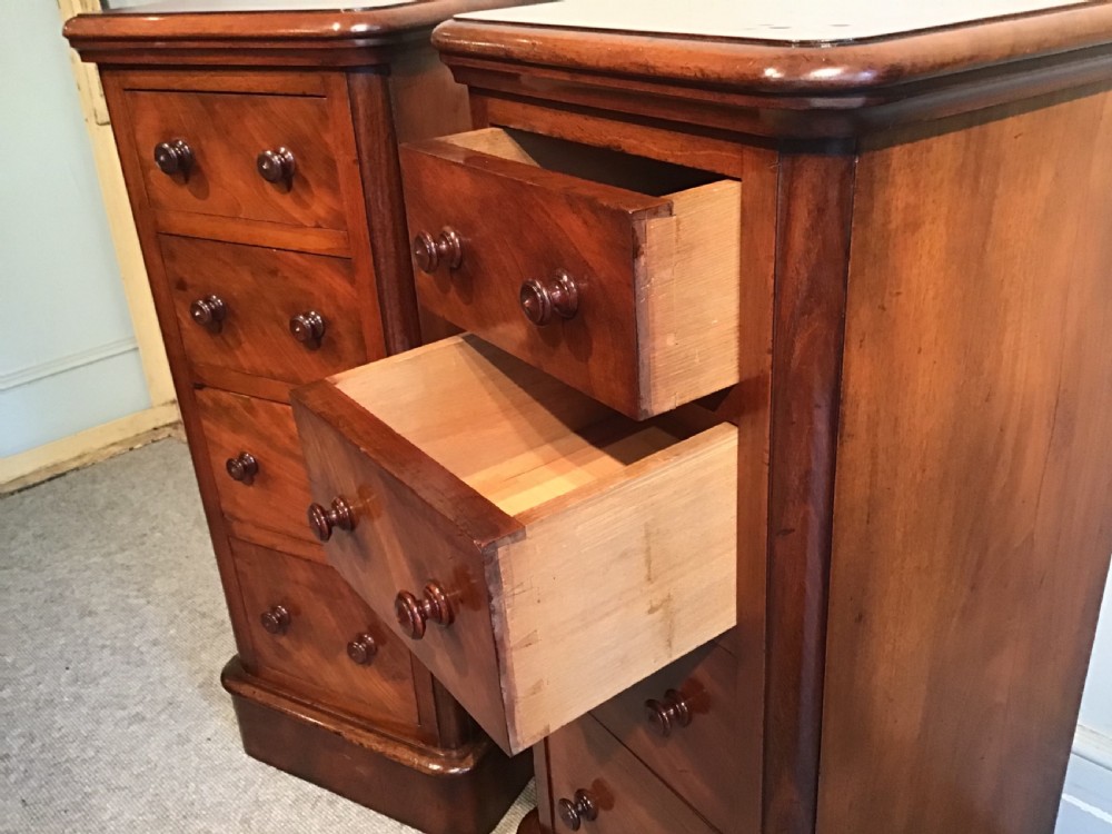 Pair of Victorian mahogany chest of drawers View III