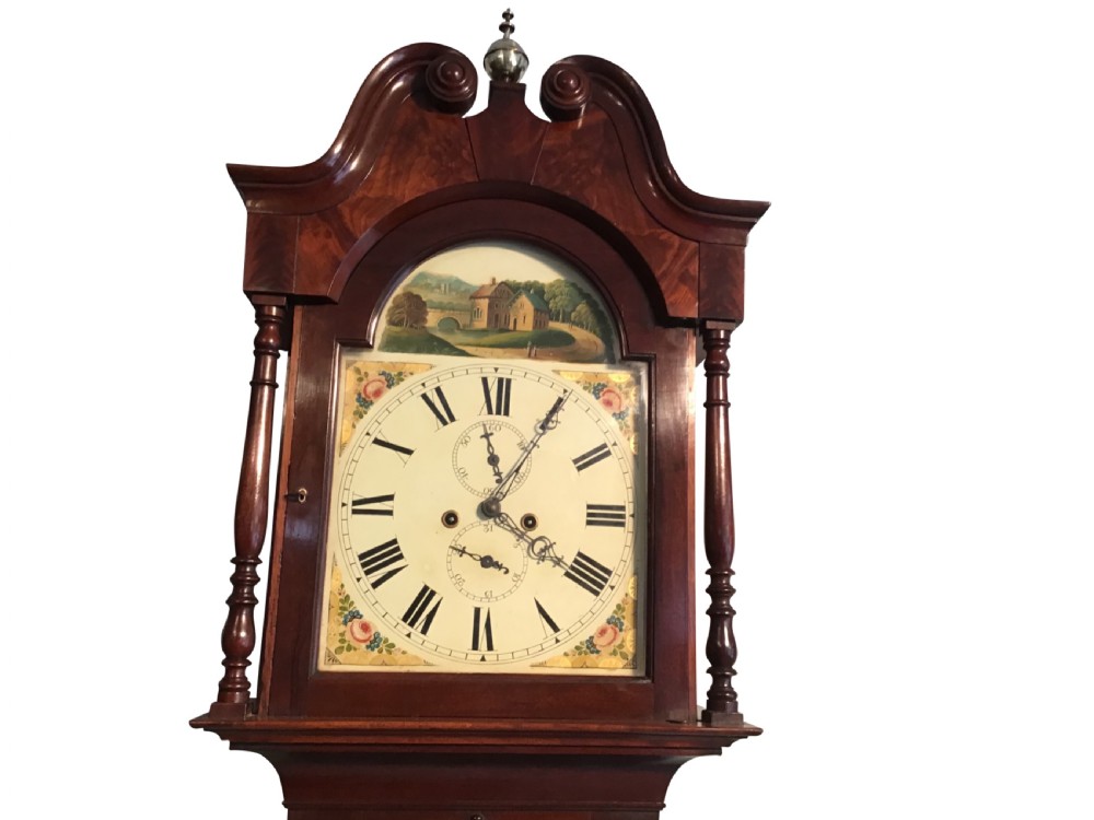 Antique mahogany longcase clock View V