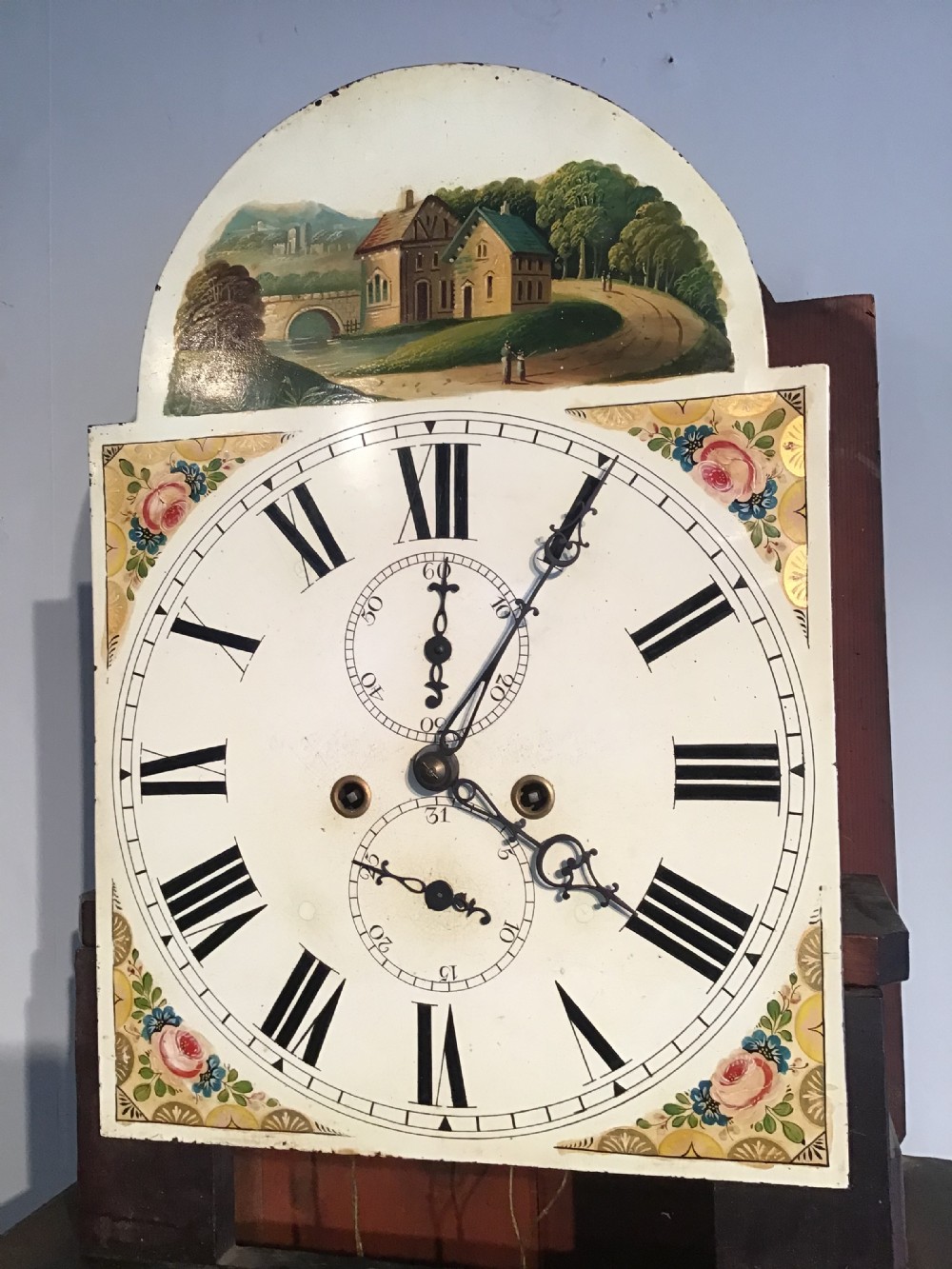 Antique mahogany longcase clock View VII