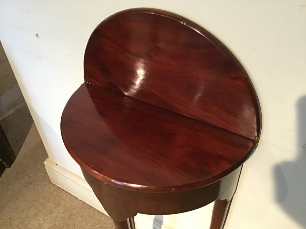 Antique mahogany demi lune table View III