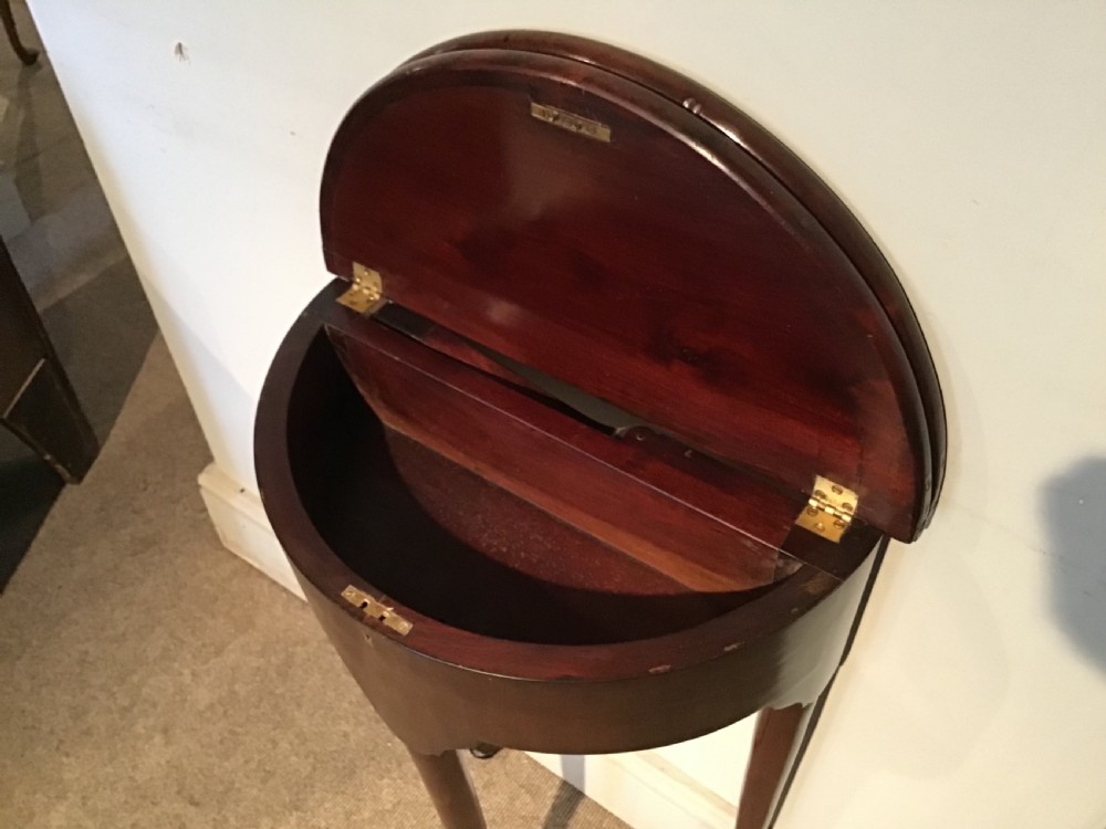 Antique mahogany demi lune table View IV