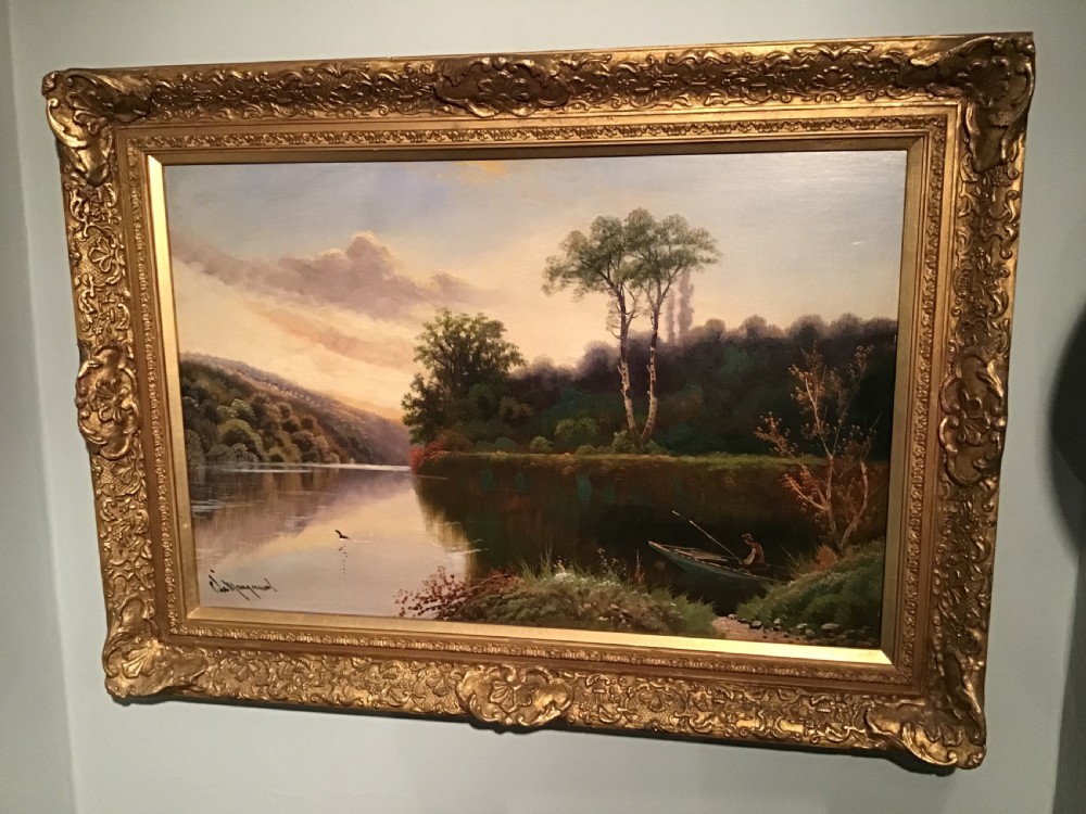 Antique oil painting landscape