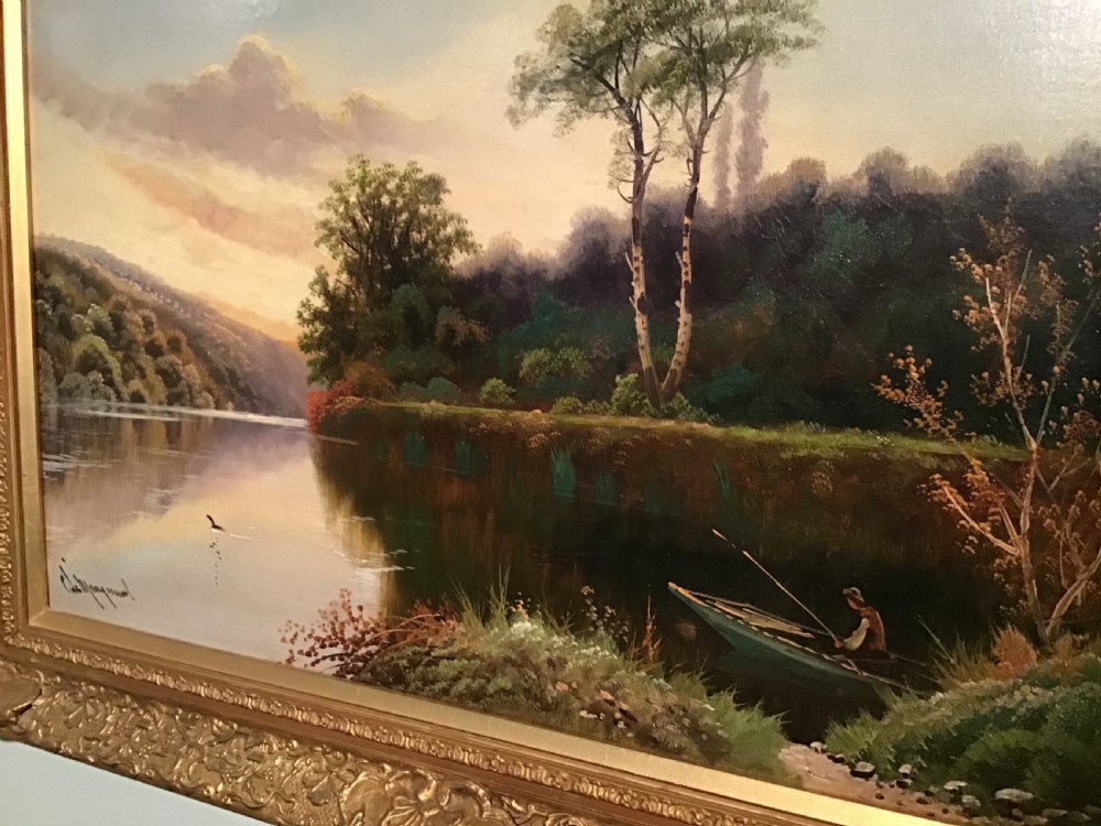 Antique oil painting landscape View II