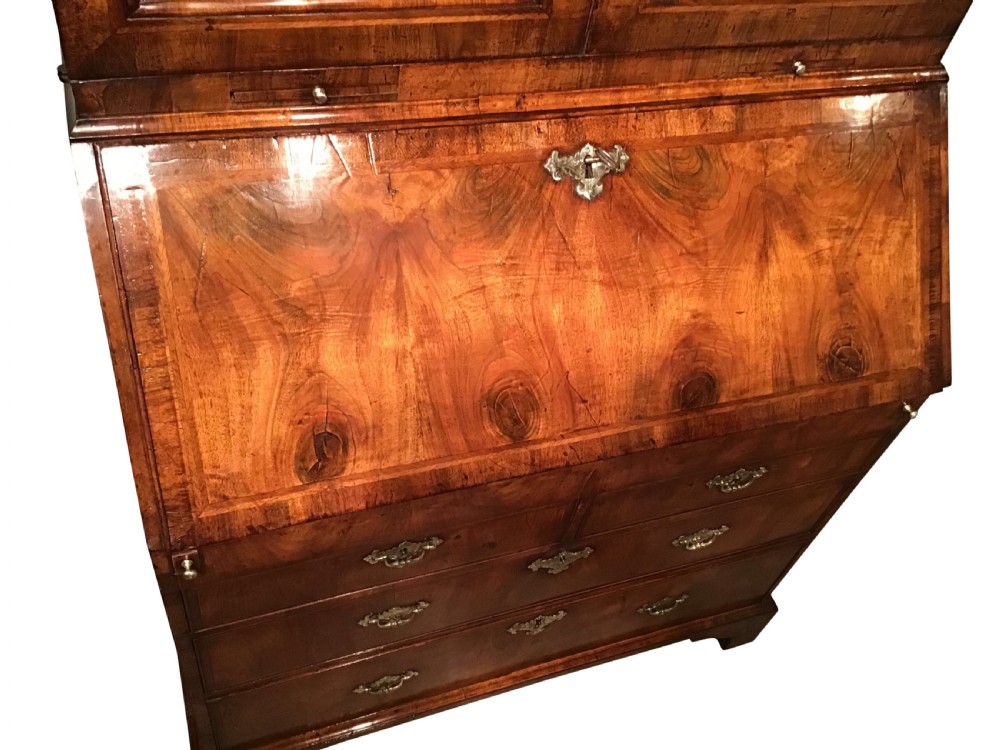 Georgian walnut bureau bookcase View IV