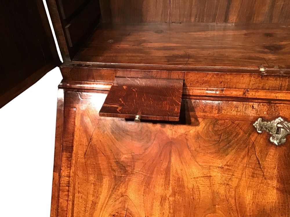 Georgian walnut bureau bookcase View V