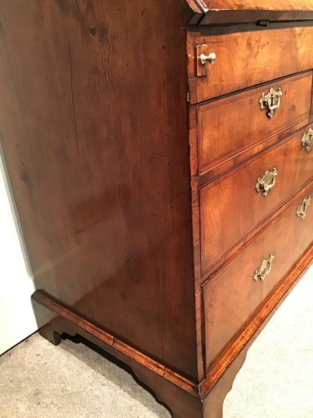 Georgian walnut bureau bookcase View VII