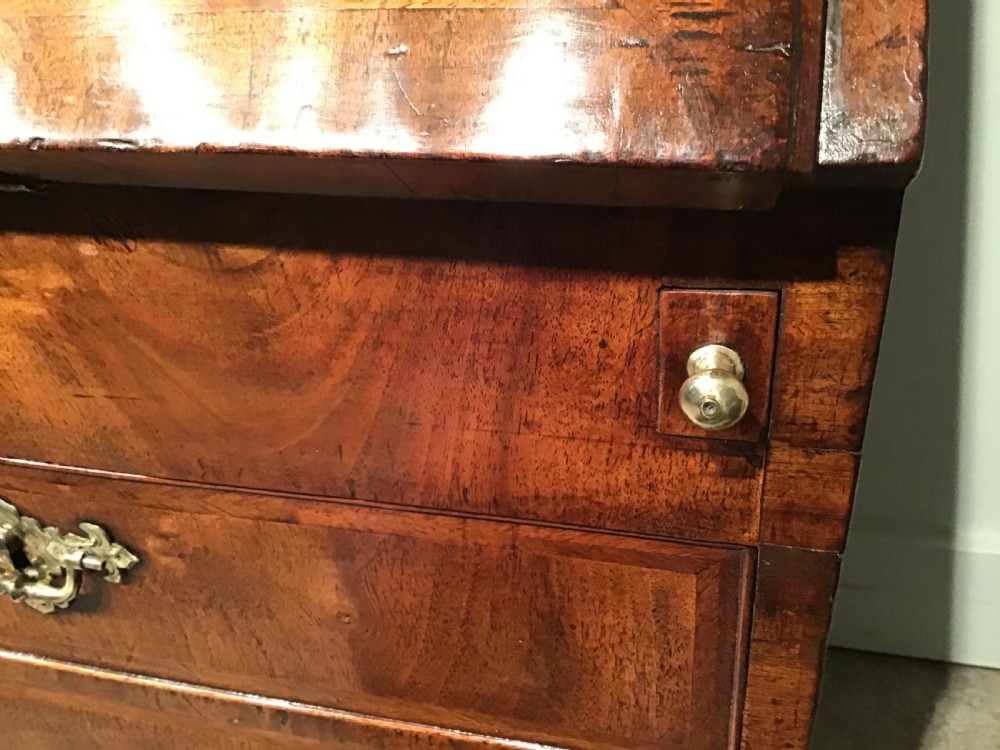 Georgian walnut bureau bookcase View X